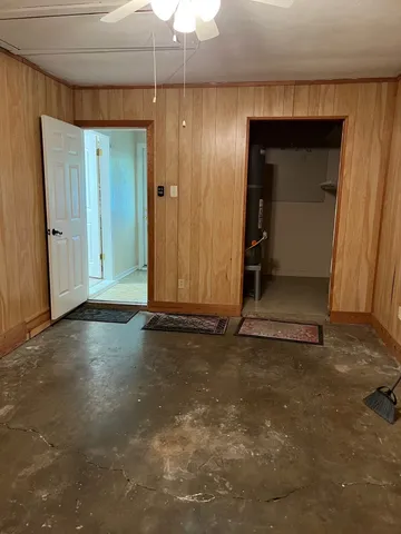 a view of a livingroom with wooden floor