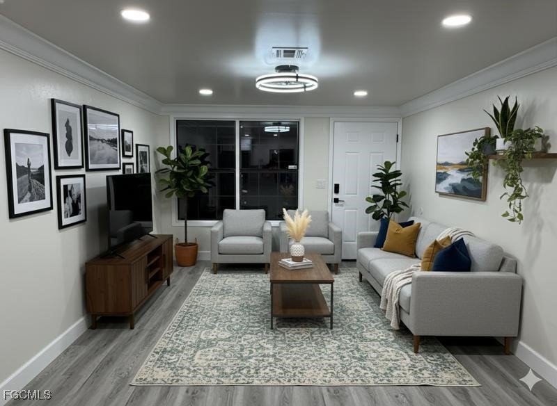 a living room with furniture and a couch