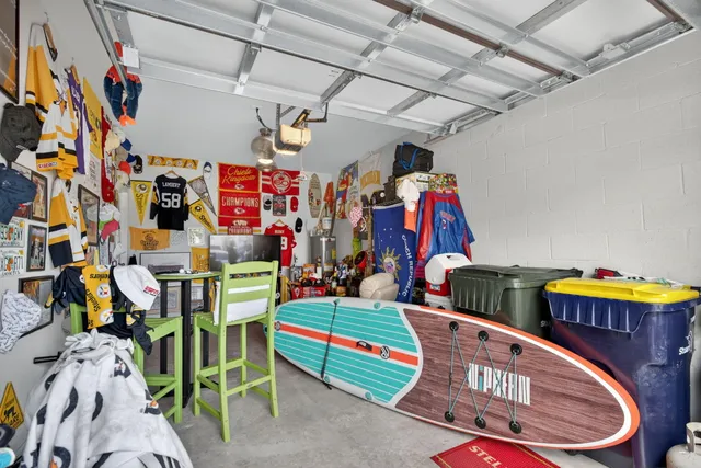 a patio with a table and chairs