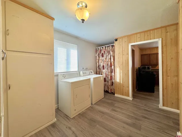 a room with a washer and dryer