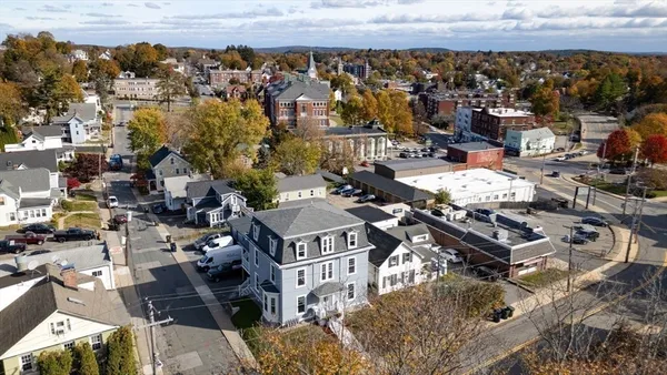 an aerial view of a city