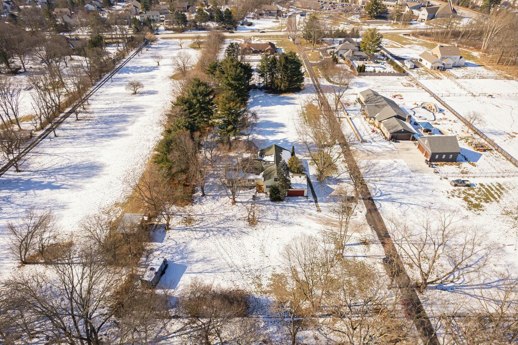 4446 Dublin Road Columbus, OH 43221 - Photo 60 of 62 Drone view of house and 1.79 acres and private lane