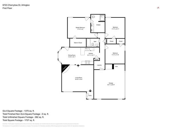$1,950 | 6723 Cherrytree Drive, Arlington, TX 76001