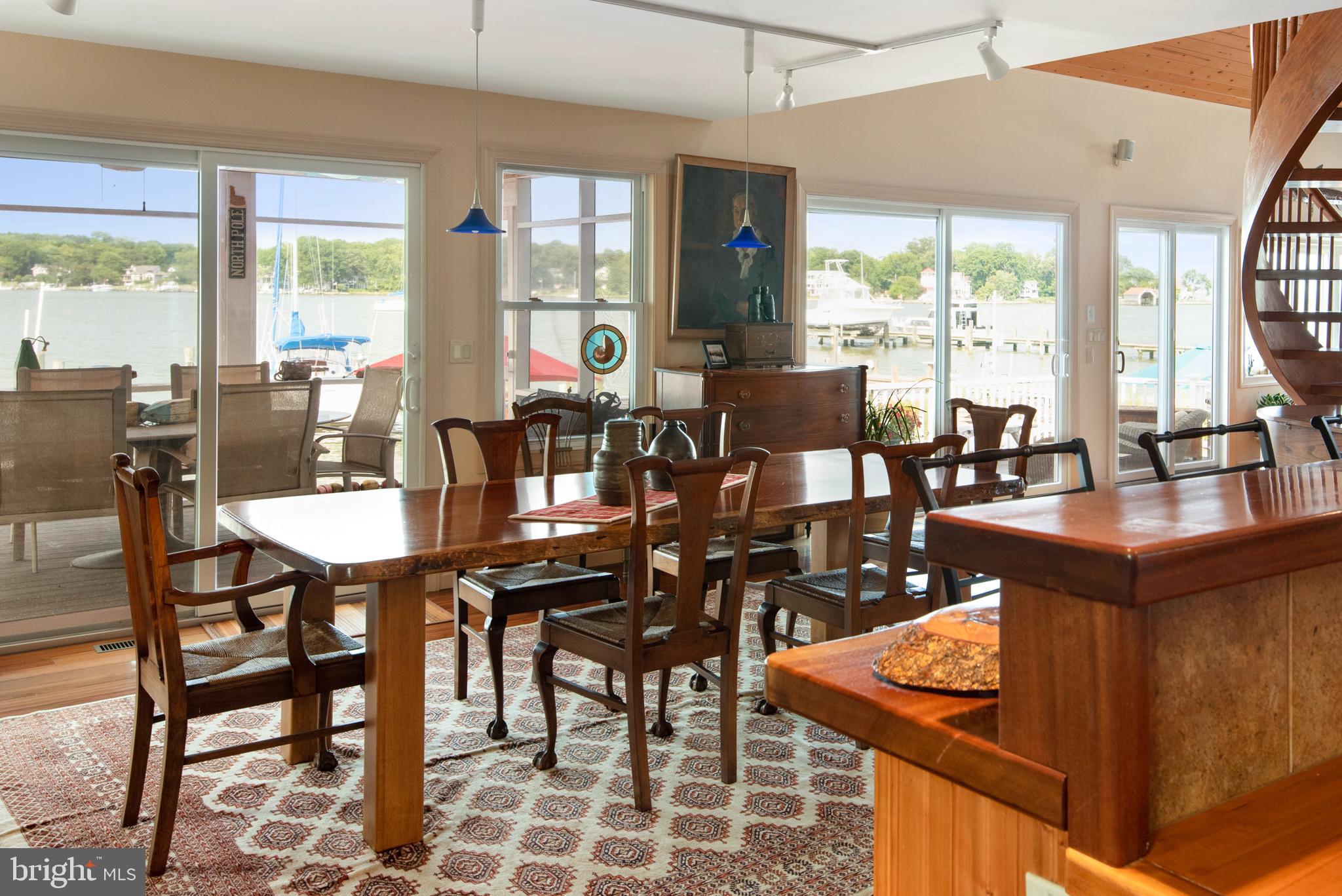 3731 Thomas Point Road Annapolis, MD 21403 - Photo 18 of 90 Great room dining area overlooking Fishing Creek