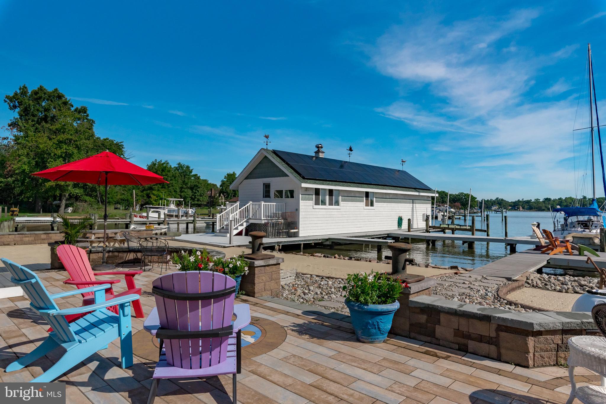 3731 Thomas Point Road Annapolis, MD 21403 - Photo 60 of 90 Tile deck overlooking Fishing Creek and Boathouse