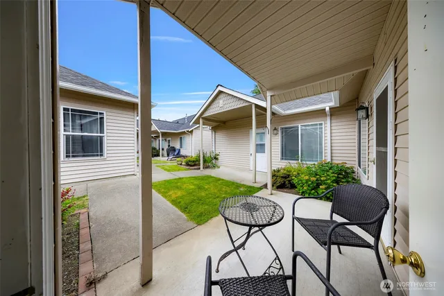 a house view with a seating space