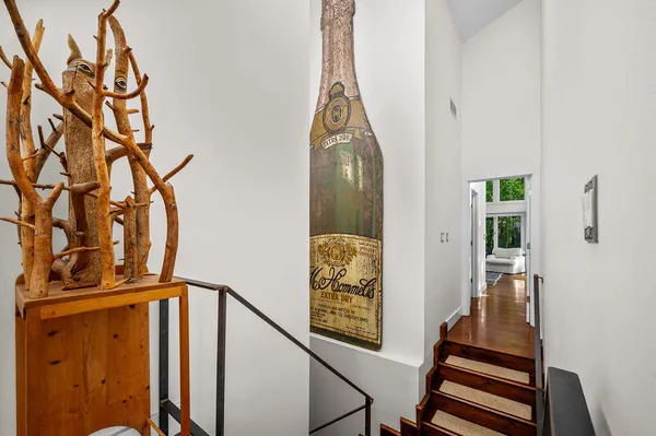 a view of a lake with a yard