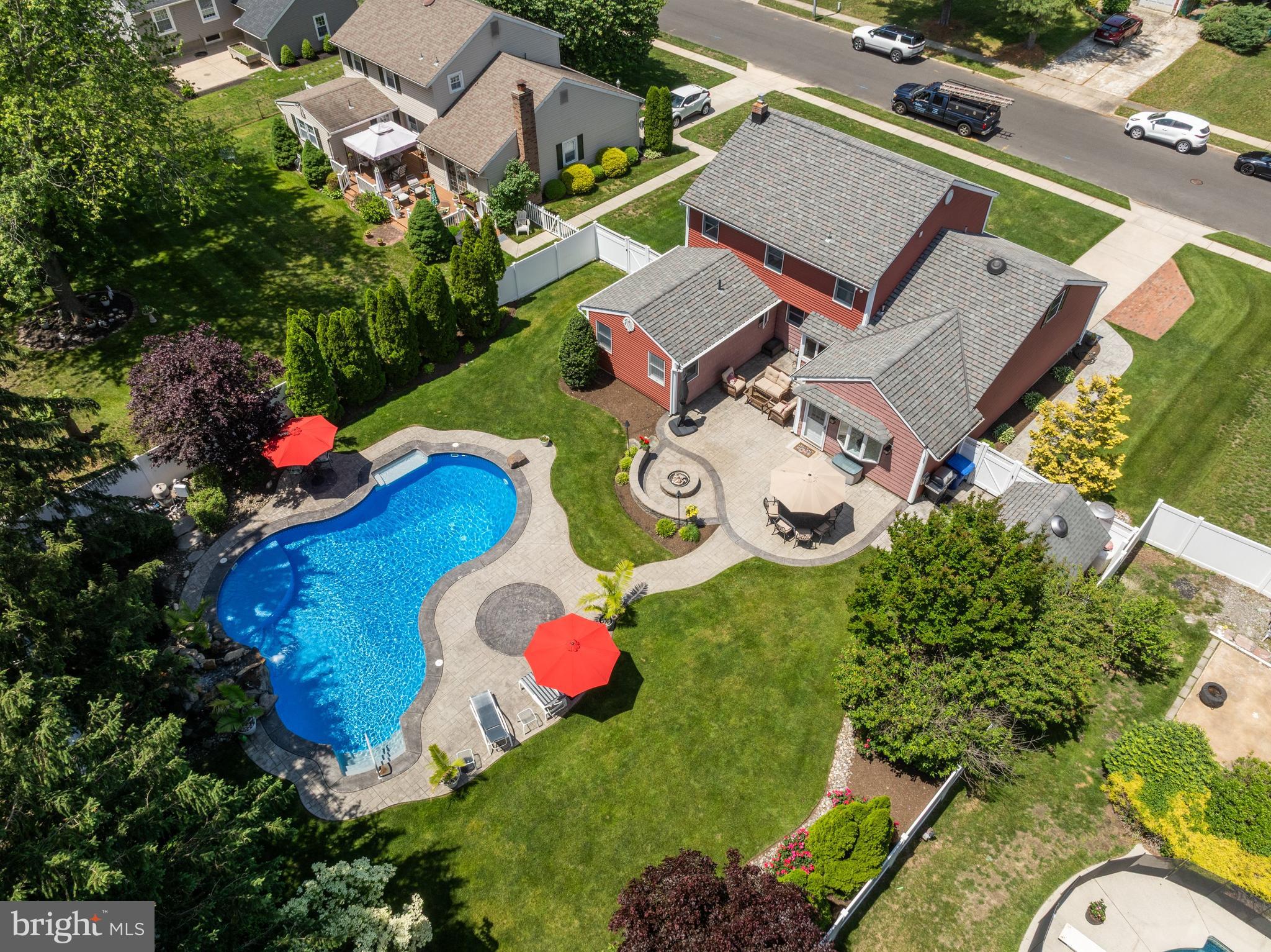 4 Sequoia Drive Cinnaminson, NJ 08077 - Photo 35 of 37 an aerial view of a house with swimming pool and outdoor space