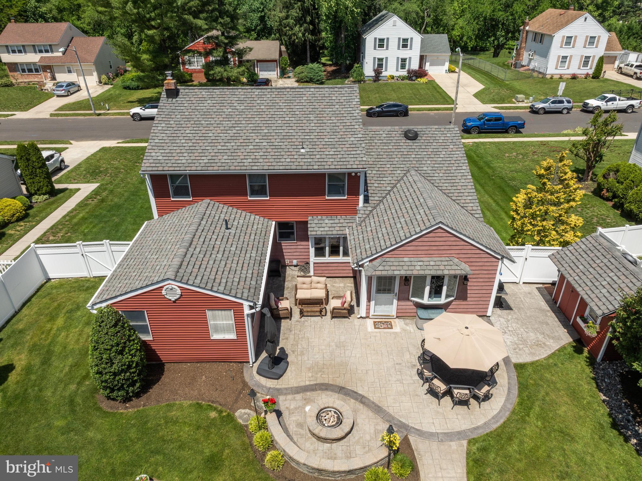 4 Sequoia Drive Cinnaminson, NJ 08077 - Photo 36 of 37 an aerial view of a house with swimming pool and patio
