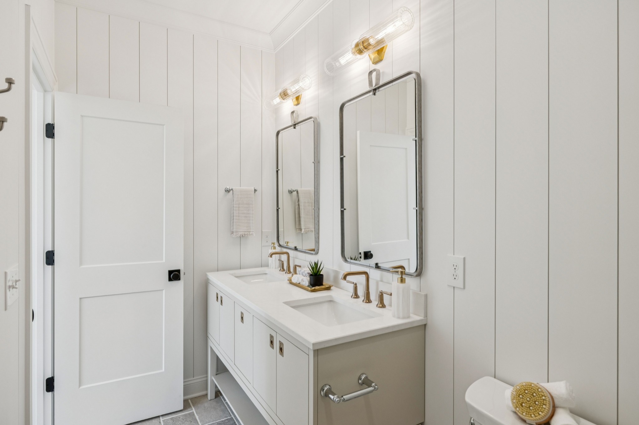 308 Bridge Avenue Murfreesboro, TN 37129 - Photo 21 of 28 a bathroom with a double vanity sink and a mirror