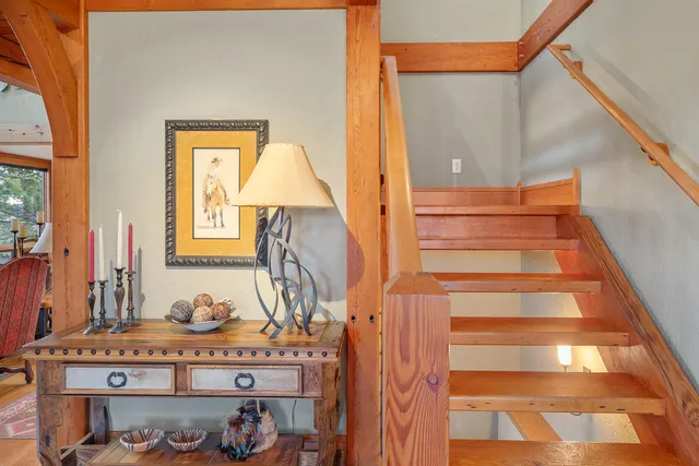 a view of entryway with wooden floor