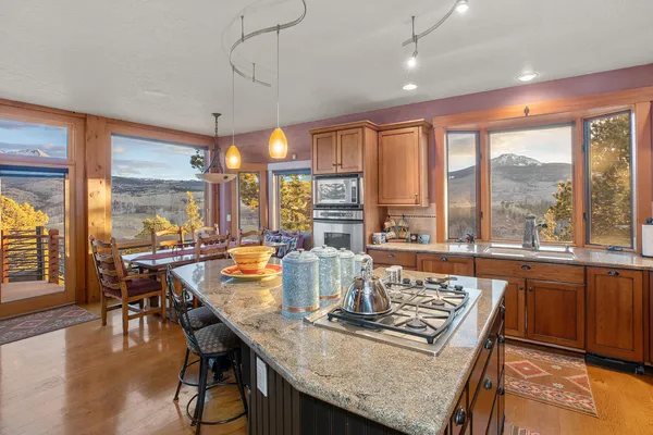a view of a dining room and livingroom view