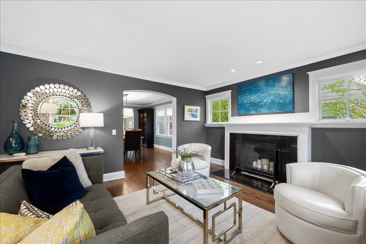 1082 Ash Street Winnetka, IL 60093 - Photo 21 of 54 a living room with furniture and a fireplace