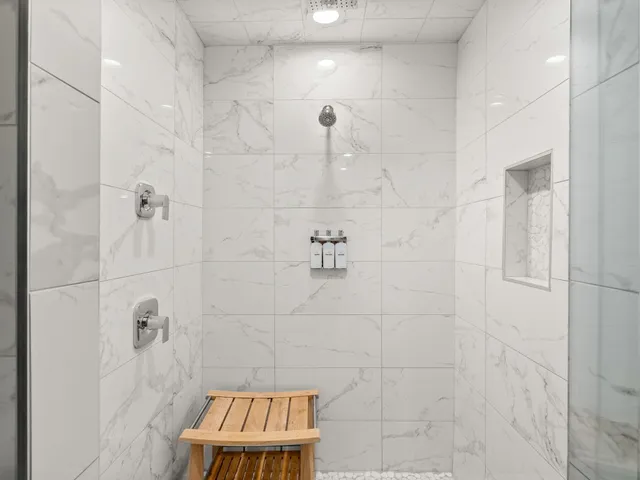 a bathroom with a shower