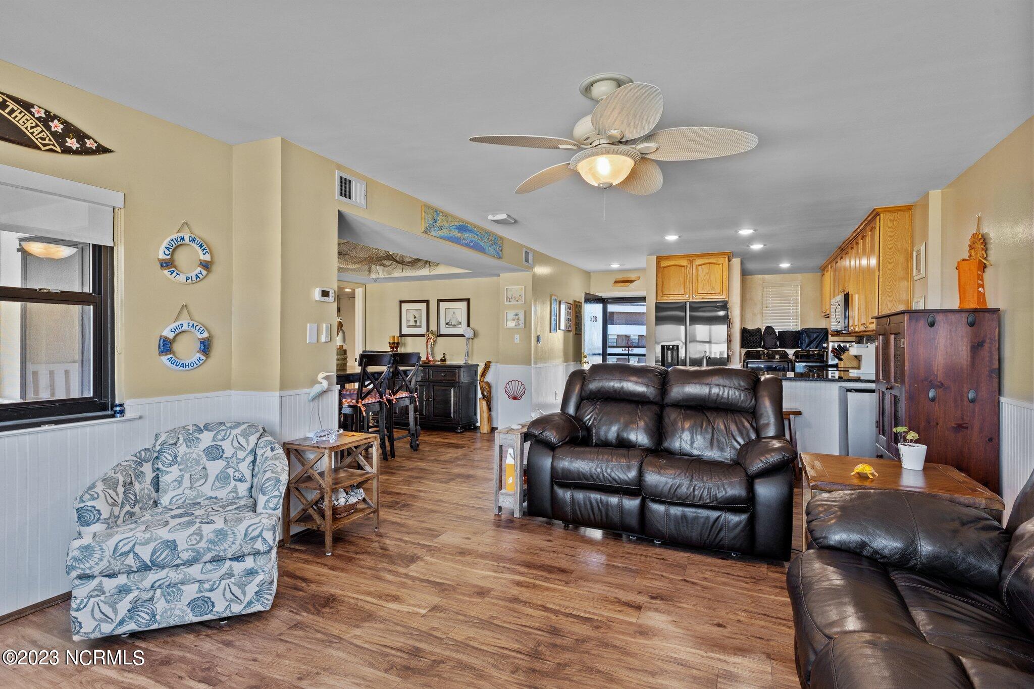 1505 Salter Path Road, Unit 508A Indian Beach, NC 28512 - Photo 15 of 50 Living, Kitchen, & Entry
