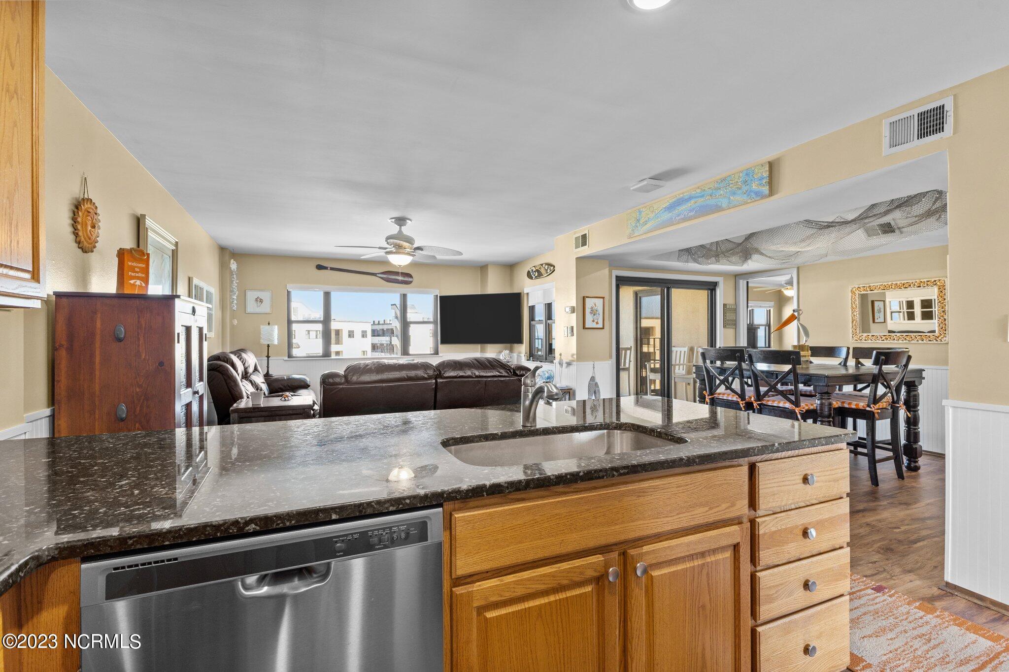 1505 Salter Path Road, Unit 508A Indian Beach, NC 28512 - Photo 4 of 50 Kitchen, Living & Dining Space