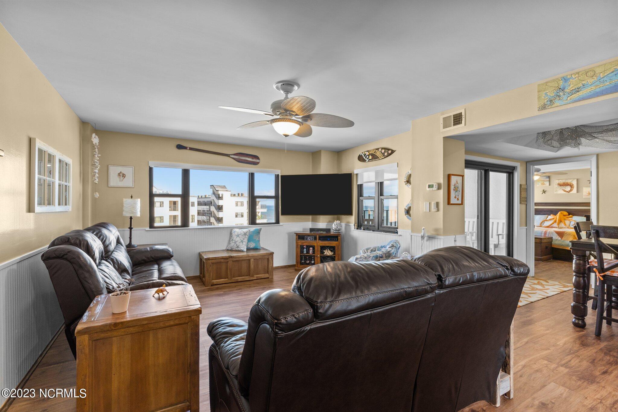 1505 Salter Path Road, Unit 508A Indian Beach, NC 28512 - Photo 8 of 50 Living Area & Balcony Access