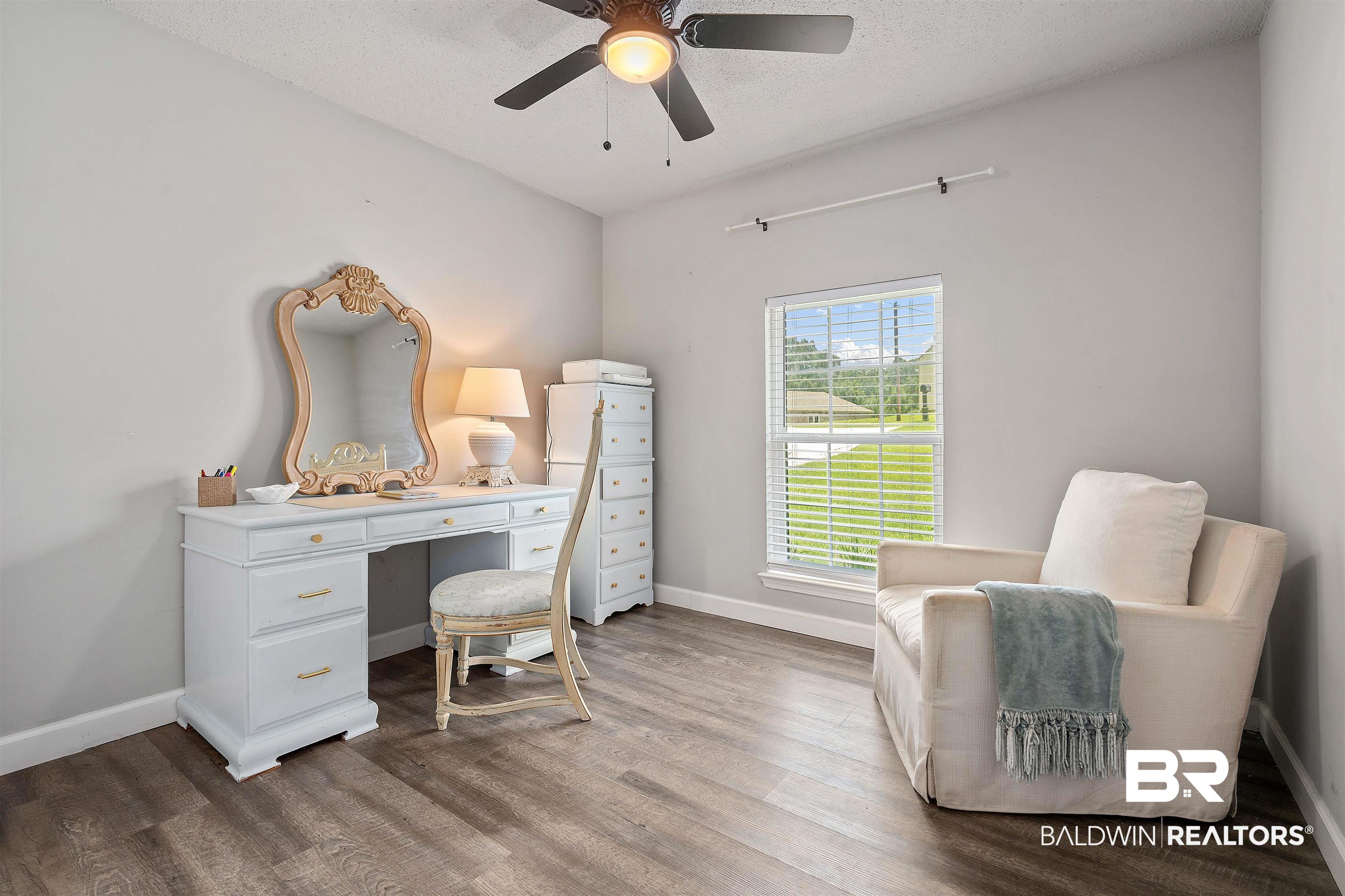 4682 Opal Drive Mobile, AL 36619 - Photo 16 of 27 Office space featuring ceiling fan and hardwood / wood-style floors
