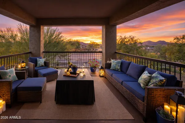 a outdoor living room with furniture