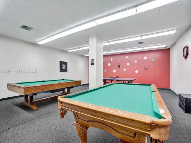 a room with pool tables
