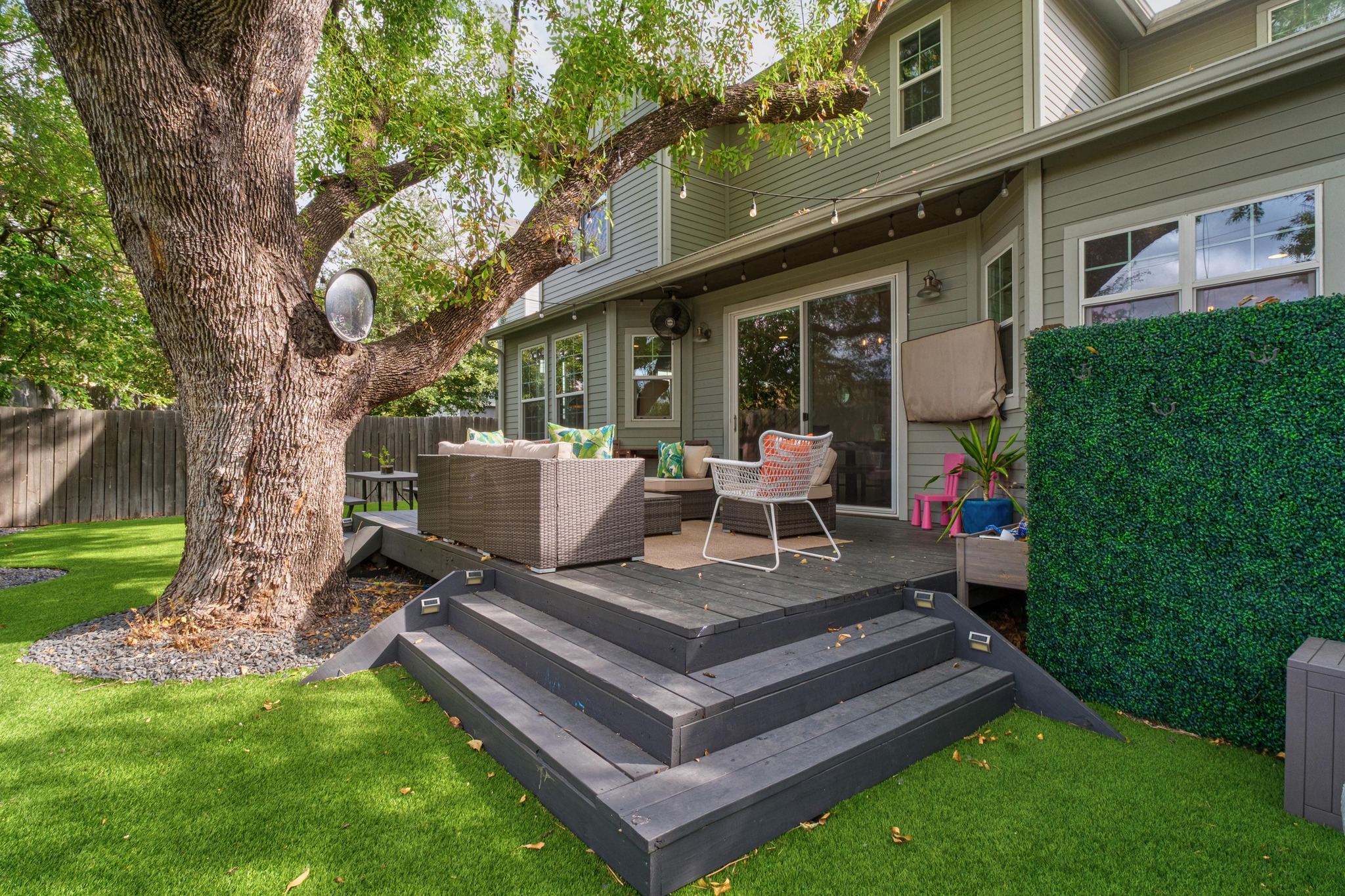 3302 Funston Street Austin, TX 78703 - Photo 32 of 36 Wooden deck featuring an outdoor living space