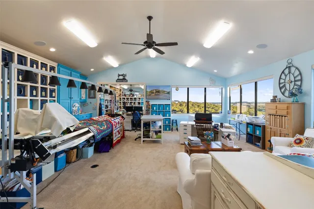 a bed room with a bed and a couch