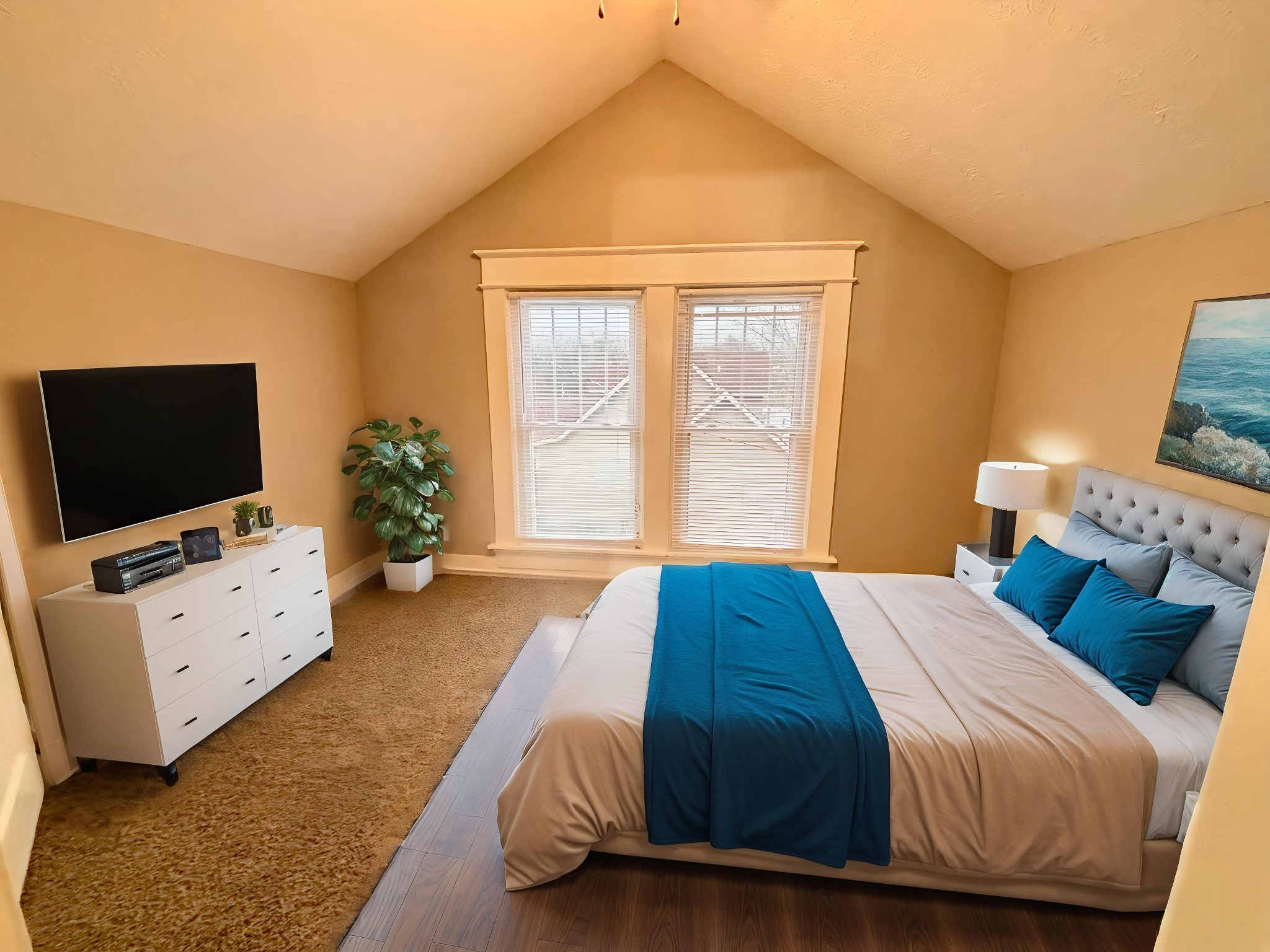 40 Line Street Cadiz, KY 42211 - Photo 26 of 53 a bedroom with a bed and flat tv screen on the dresser
