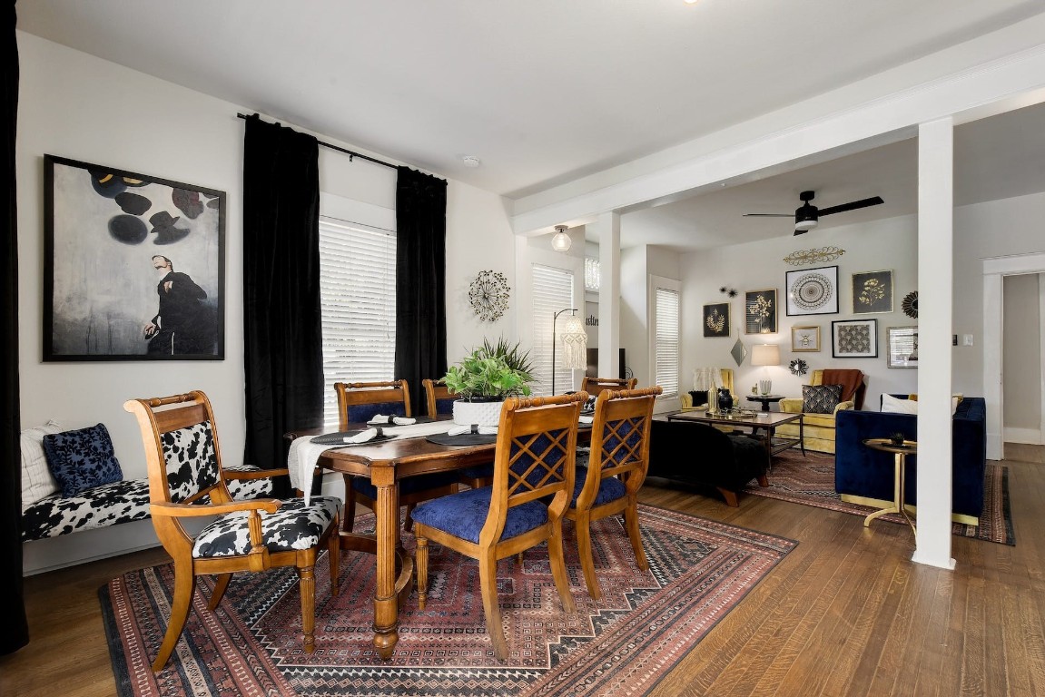 712 East 44th Street, Unit A Austin, TX 78751 - Photo 14 of 40 a view of a dining room with furniture window and wooden floor