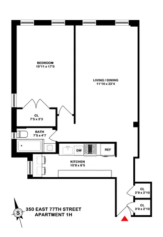 $645,000 | 350 East 77th Street, Unit 1H | Lenox Hill