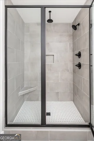 a bathroom with a shower
