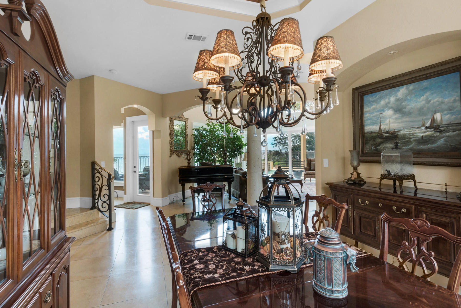 1239 Driftwood Point Road Santa Rosa Beach, FL 32459 - Photo 14 of 66 a view of a dining room with furniture one side kitchen view