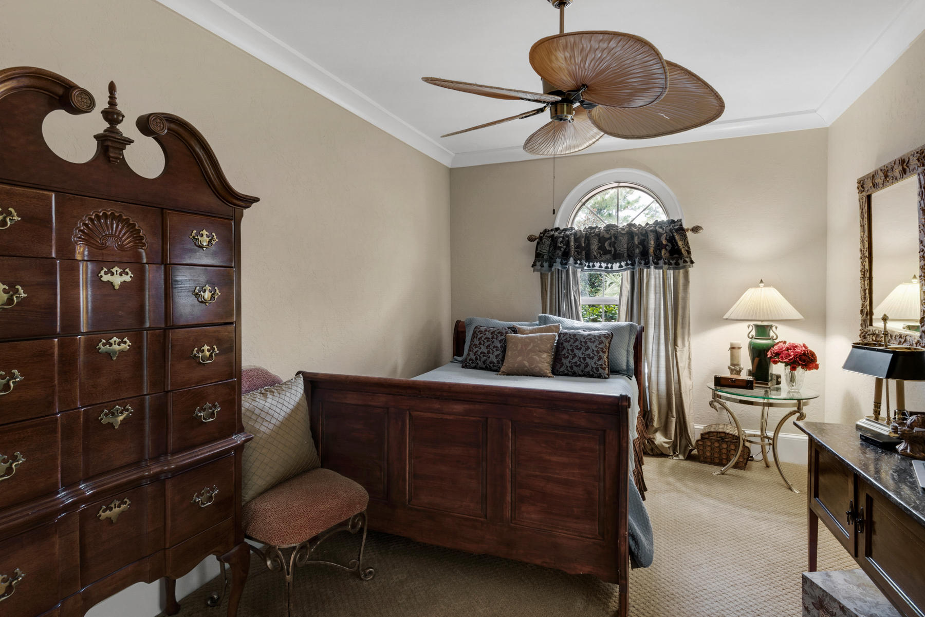 1239 Driftwood Point Road Santa Rosa Beach, FL 32459 - Photo 41 of 66 a bedroom with a bed and a chandelier