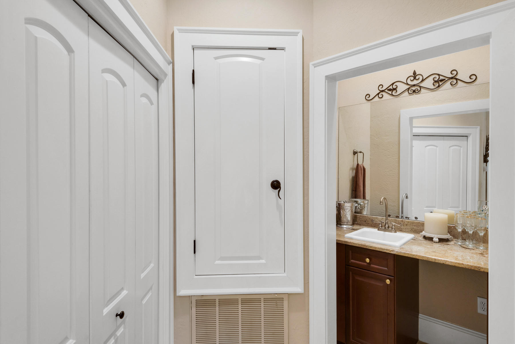 1239 Driftwood Point Road Santa Rosa Beach, FL 32459 - Photo 60 of 66 a bathroom with a sink and a mirror