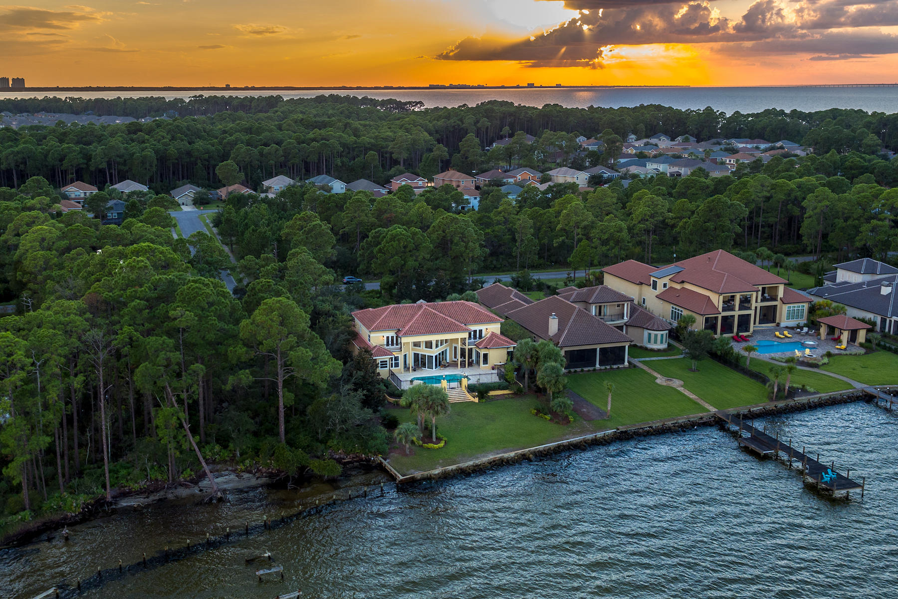 1239 Driftwood Point Road Santa Rosa Beach, FL 32459 - Photo 65 of 66 an aerial view of a house with a garden