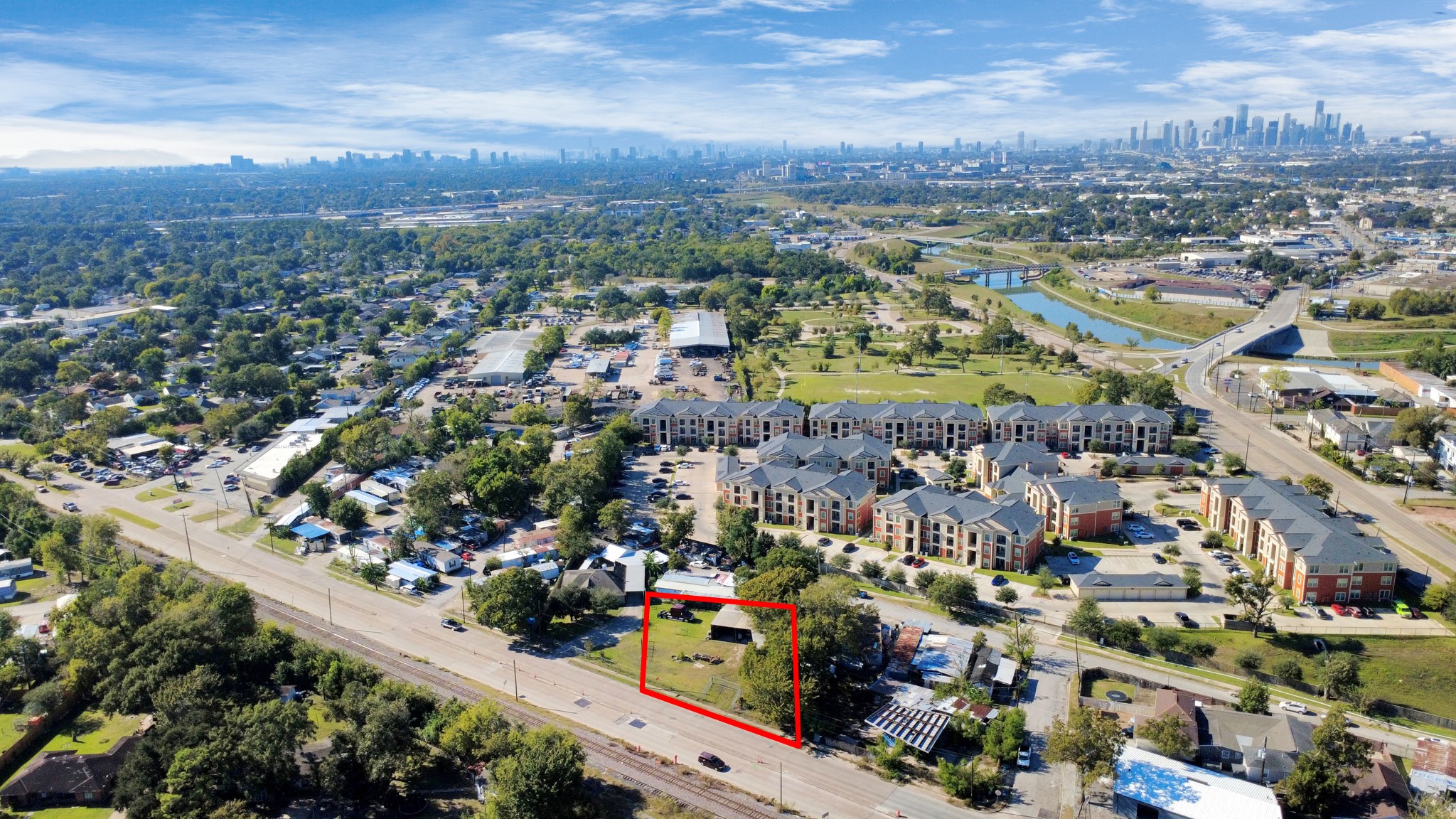 6239 Griggs Road Houston, TX 77023 - Photo 7 of 22 an aerial view of residential houses with outdoor space and trees