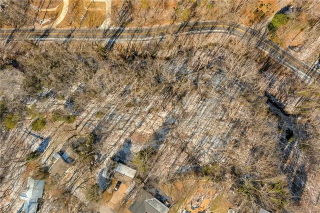 a view of a yard with trees
