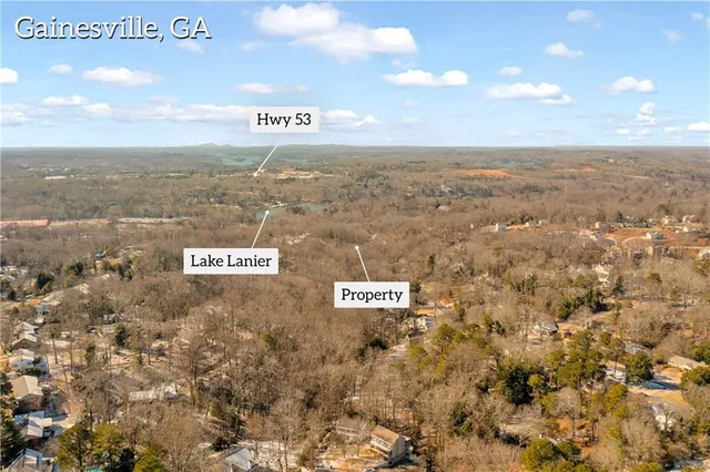 an aerial view of multiple house