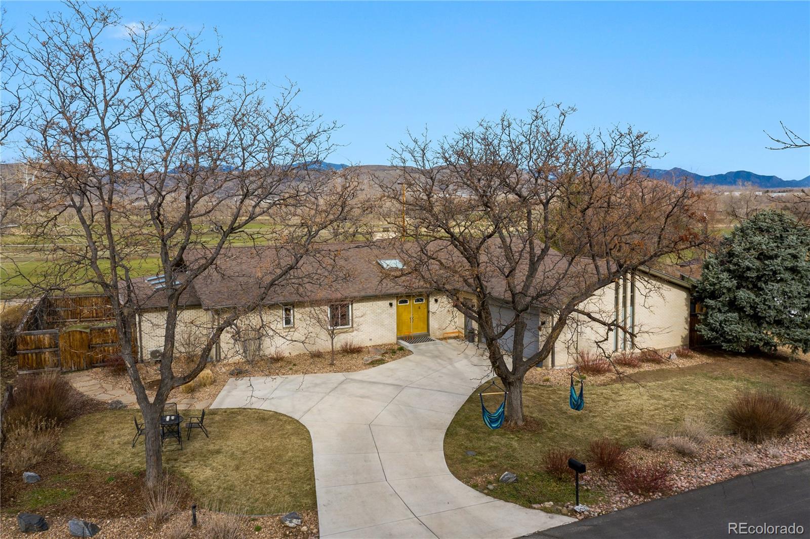 a view of yard along with trees
