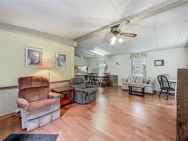 a living room with furniture
