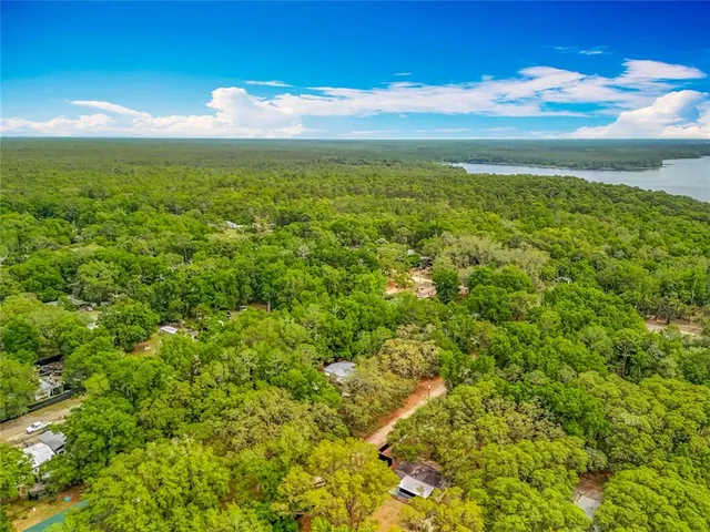 a view of an ocean from a yard
