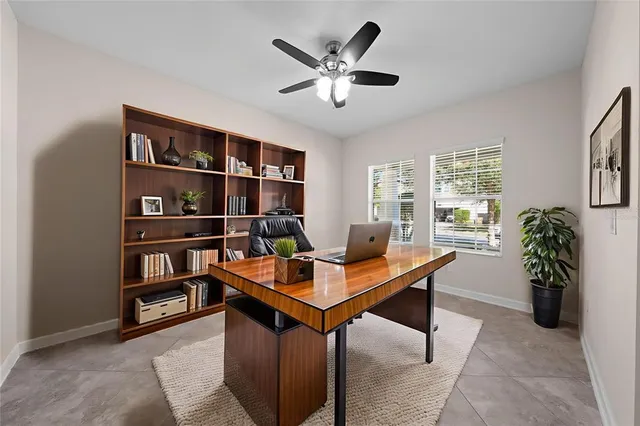 a view of a lake with a building in the background