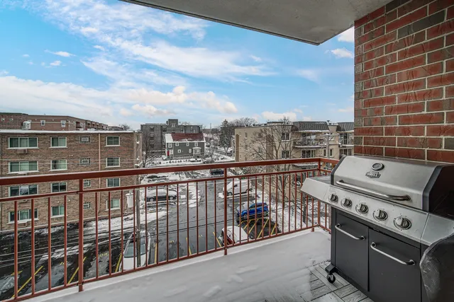 a view of city from a balcony