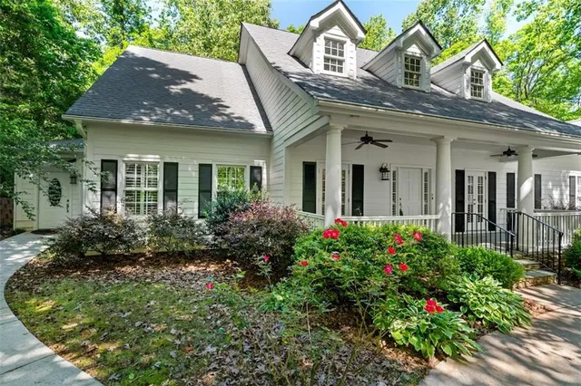 front view of a house with a small yard
