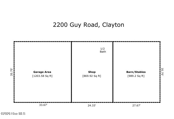 2200 Guy Road Clayton, NC 27520 - Photo 104 of 104 Garage/Shop/Barn Measurements