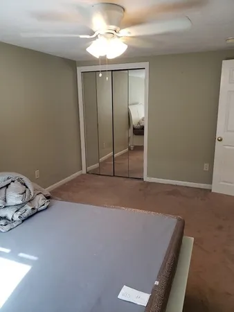 a room with a bed