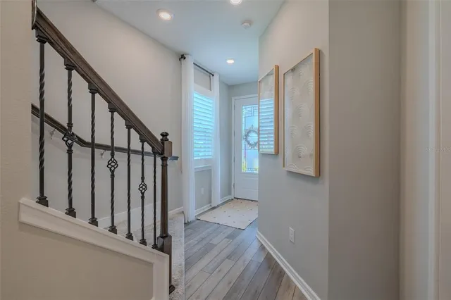 a view of entryway with stairs