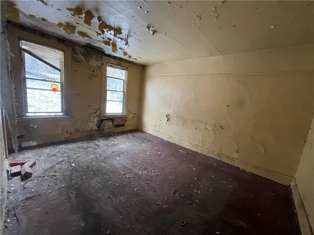 an empty room with a window