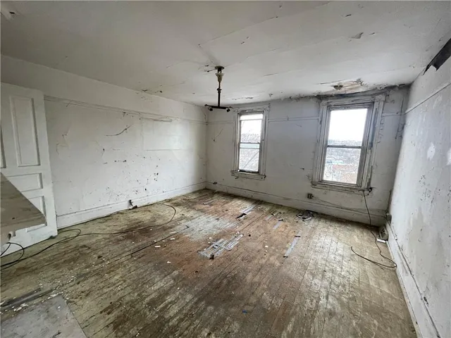 a view of a livingroom with a window