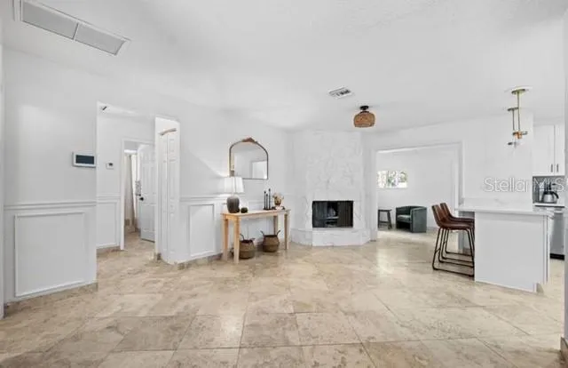 a living room with furniture