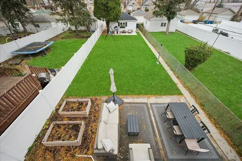 a view of an outdoor space with a swimming pool